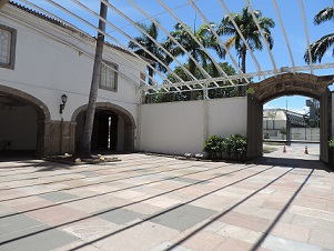 Detalhe do pátio da Minerva, que compõe o conjunto arquitetônico do MHN
