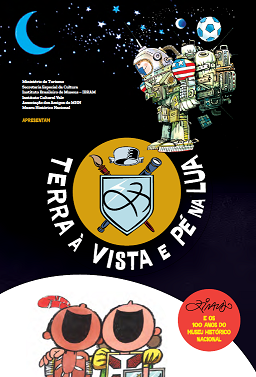 Capa do catálogo virtual da exposição "Terra à vista e Pé na lua"